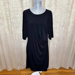 Nic+ Zoe Black Fundamental Drape Dress Size X-Large (16-18)